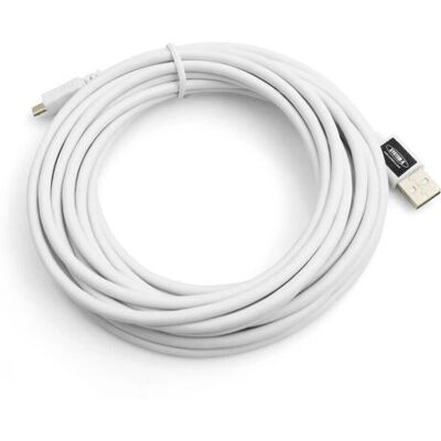 Kabel USB Micro-USB 2.0 5 m - Biały - System-S Kabel USB Micro-USB 2.0 5 m - Biały - System-S