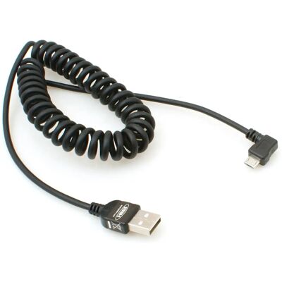 System-S USB A a Micro B cavo spiralato 90° - Cable System-S USB A a Micro B cavo spiralato 90° - Cable