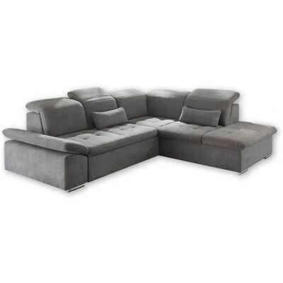 Wayne Dunkelgraues Ecksofa mit Schlaffunktion & Verstellbaren Kopf- & Rückenlehnen Wayne Dunkelgraues Ecksofa mit Schlaffunktion & Verstellbaren Kopf- & Rückenlehnen