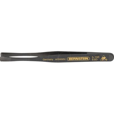 Bernstein 5-193 ESD Tweezers - Conductive Plastic 120mm Straight-Flat-Wide Tips Bernstein 5-193 ESD Tweezers - Conductive Plastic 120mm Straight-Flat-Wide Tips
