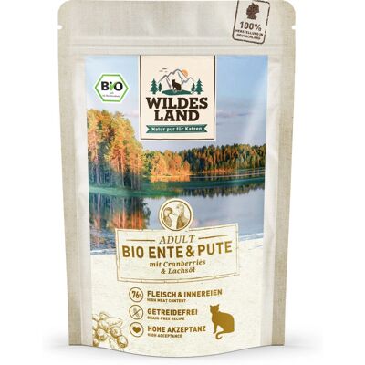 Wildes Land WL506860-LEG kattenvoer - Biologische Kalkoen & Eend met Cranberries - 85 g Wildes Land WL506860-LEG kattenvoer - Biologische Kalkoen & Eend met Cranberries - 85 g