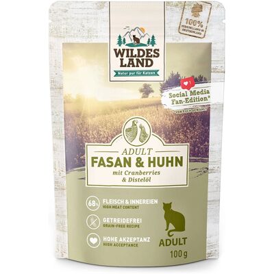 Wildes Land WL512403 Kattsmat - Fasan & Kyckling - 12 x 100 g Wildes Land WL512403 Kattsmat - Fasan & Kyckling - 12 x 100 g