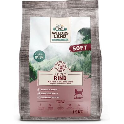 Wildes Land Rind SOFT Hundmat - Vuxen, 1,5kg Wildes Land Rind SOFT Hundmat - Vuxen, 1,5kg
