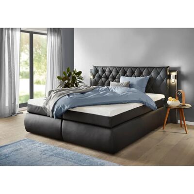 COLLECTION AB Boxspringbett - 180x200 cm, Schwarz & Weiß, LED COLLECTION AB Boxspringbett - 180x200 cm, Schwarz & Weiß, LED