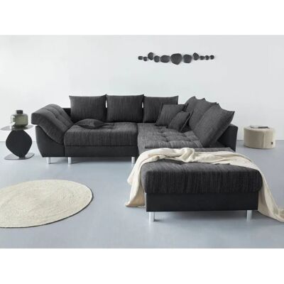 COLLECTION AB Innsbruck Schwarzes Microfaser-Ecksofa-Set - L-Form COLLECTION AB Innsbruck Schwarzes Microfaser-Ecksofa-Set - L-Form