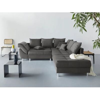 COLLECTION AB Innsbruck Ecksofa-Set - Samtvelours, Anthrazit COLLECTION AB Innsbruck Ecksofa-Set - Samtvelours, Anthrazit
