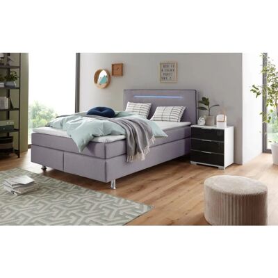 Collection AB Graues Boxspringbett mit LED-Licht - Bettart Collection AB Graues Boxspringbett mit LED-Licht - Bettart