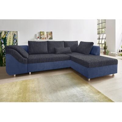 Collection AB Sally L-Form Sofa - Mikrofaser, Blau/Braun, 256cm Collection AB Sally L-Form Sofa - Mikrofaser, Blau/Braun, 256cm