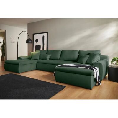 Home affaire Win U-Form Wohnlandschaft - Samtvelours mit Bettfunktion Home affaire Win U-Form Wohnlandschaft - Samtvelours mit Bettfunktion