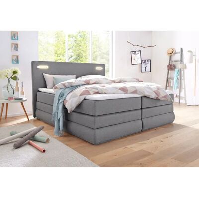 Collection AB Ninoni Boxspringbett - Grau - 195x210cm - Komplettbett mit Stauraum & LED Collection AB Ninoni Boxspringbett - Grau - 195x210cm - Komplettbett mit Stauraum & LED