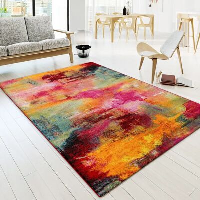 Paco Home Modell 80x150 cm Kurzer Flor Lebendiges Abstraktes Teppich - Teppich Paco Home Modell 80x150 cm Kurzer Flor Lebendiges Abstraktes Teppich - Teppich