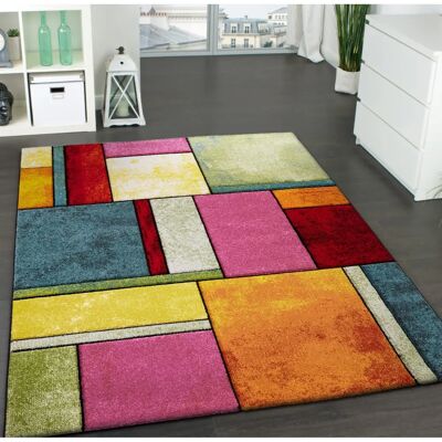 Alfombra PACO HOME Brilliance 661 Multicolor - Diseño 3D Patchwork Alfombra PACO HOME Brilliance 661 Multicolor - Diseño 3D Patchwork