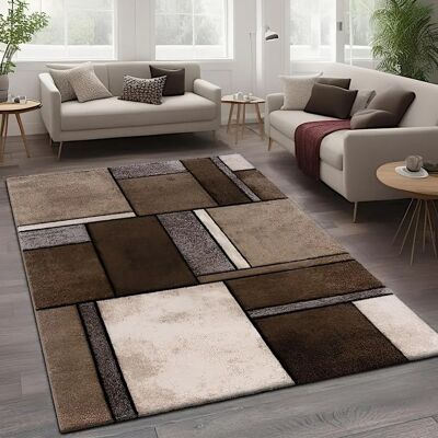 Alfombra de diseño moderno de cuadros con efecto moteado - Alfombra Alfombra de diseño moderno de cuadros con efecto moteado - Alfombra
