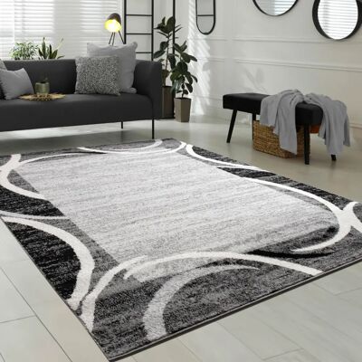 Paco Home - Design Teppich 80x150cm - Grau Schwarz Creme Paco Home - Design Teppich 80x150cm - Grau Schwarz Creme