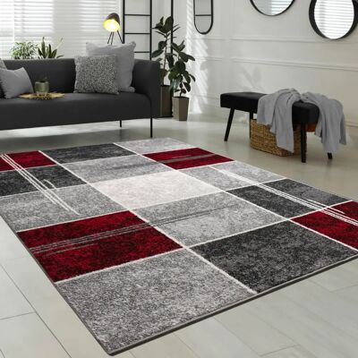 Paco Home Tappeto Moderno Grigio Rosso Paco Home Tappeto Moderno Grigio Rosso