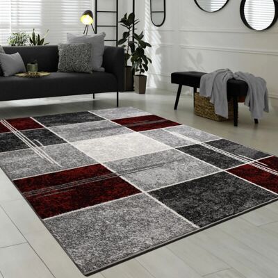 Paco Home Roter Grauer Marmor-Design Teppich - 80x150cm Paco Home Roter Grauer Marmor-Design Teppich - 80x150cm
