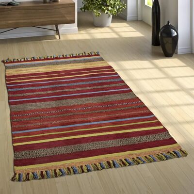Alfombra Kilim PACO HOME - Estilo étnico reversible algodón 200x290cm Alfombra Kilim PACO HOME - Estilo étnico reversible algodón 200x290cm