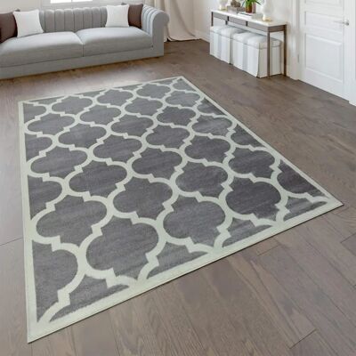 Tappeto Moderno Grigio e Bianco - Paco Home Tappeto Moderno Grigio e Bianco - Paco Home