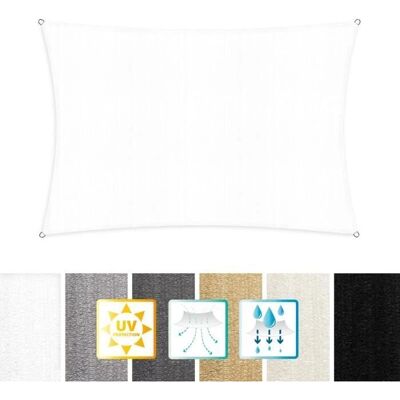 LUMALAND - Tendone ombreggiante 100% HDPE con stabilizzatore - 3 x 4 m - Bianco - Vela ombreggiante LUMALAND - Tendone ombreggiante 100% HDPE con stabilizzatore - 3 x 4 m - Bianco - Vela ombreggiante