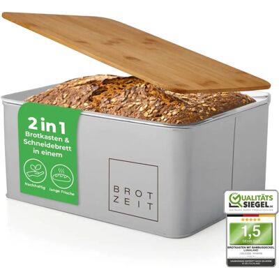LUMALAND - Cuisine - Couvercle en bambou - 30,5x23,5x14 cm - Boîte à pain - Publicité LUMALAND - Cuisine - Couvercle en bambou - 30,5x23,5x14 cm - Boîte à pain - Publicité
