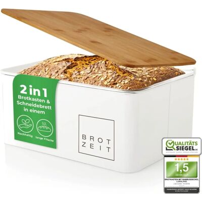 LUMALAND - Cuisine - Blanc - Rectangulaire - 30,5 x 23,5 x 14 cm - Boîte à pain - Publicité LUMALAND - Cuisine - Blanc - Rectangulaire - 30,5 x 23,5 x 14 cm - Boîte à pain - Publicité