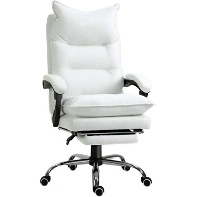 Vinsetto ergonominen toimistotuoli jalkatuella - Valkoinen Vinsetto ergonominen toimistotuoli jalkatuella - Valkoinen