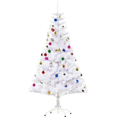 HOMCOM Weißer Künstlicher Weihnachtsbaum 150cm mit Ständer - Weihnachtsbaum HOMCOM Weißer Künstlicher Weihnachtsbaum 150cm mit Ständer - Weihnachtsbaum