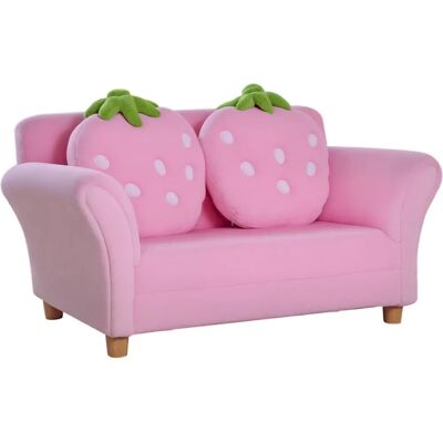 Dziecięcy sofa HOMCOM z truskawkami - Dekoracja pokoju dziecięcego Dziecięcy sofa HOMCOM z truskawkami - Dekoracja pokoju dziecięcego