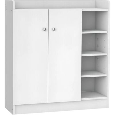 HOMCOM Biały Szafka na Buty z 2 Drzwiami i 4 Półkami - Mebel na Buty HOMCOM Biały Szafka na Buty z 2 Drzwiami i 4 Półkami - Mebel na Buty
