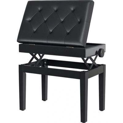 HOMCOM Schwarze verstellbare Klavierbank mit Stauraum - Klavierhocker HOMCOM Schwarze verstellbare Klavierbank mit Stauraum - Klavierhocker