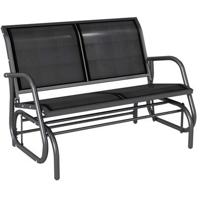 Outsunny Gartenschaukel 2-Sitzer Metallbank Schwarz 120 cm Outsunny Gartenschaukel 2-Sitzer Metallbank Schwarz 120 cm
