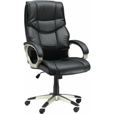 HOMCOM Schwarzer Bürosessel mit Hohem Rücken - Ergonomisch, Kippfunktion HOMCOM Schwarzer Bürosessel mit Hohem Rücken - Ergonomisch, Kippfunktion