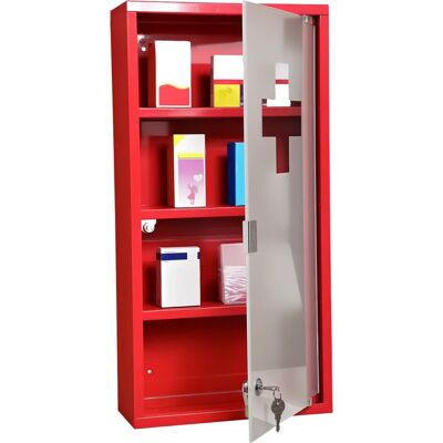 HOMCOM Roter Arzneischrank Modell 3 - Medizinschrank HOMCOM Roter Arzneischrank Modell 3 - Medizinschrank