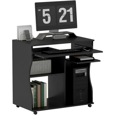 HOMCOM - Eckschreibtisch - Schwarz - 80 x 48 x 76 cm - Schreibtisch HOMCOM - Eckschreibtisch - Schwarz - 80 x 48 x 76 cm - Schreibtisch