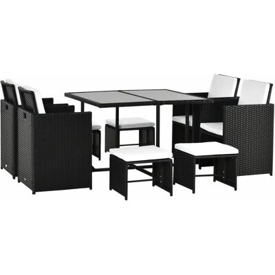 Outsunny Gartenset - 8 Personen Polyrattan, Wetterfest & Robust Outsunny Gartenset - 8 Personen Polyrattan, Wetterfest & Robust