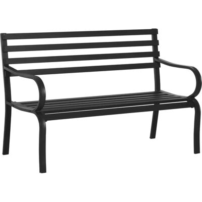 Outsunny Gartenbank 2-Sitzer Metall Schwarz - Gartenmöbel Outsunny Gartenbank 2-Sitzer Metall Schwarz - Gartenmöbel