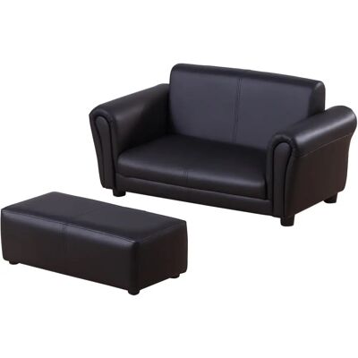 HOMCOM Kindersessel mit Fußhocker - Schwarz HOMCOM Kindersessel mit Fußhocker - Schwarz