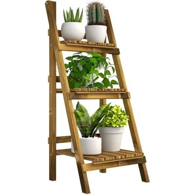 Outsunny - 3‑Stufiger Pflanzentisch - Dunkelbraun - Fichtenholz - Plant stand Outsunny - 3‑Stufiger Pflanzentisch - Dunkelbraun - Fichtenholz - Plant stand