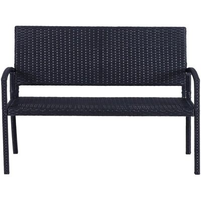 Outsunny Gartenbank - Stahl & Polyrattan 2-Sitzer Outsunny Gartenbank - Stahl & Polyrattan 2-Sitzer
