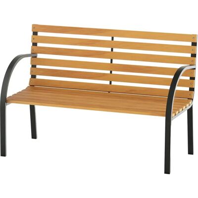 Outsunny Ogrodowa ławka 2-osobowa ze stali i drewna - Ogród i Taras Outsunny Ogrodowa ławka 2-osobowa ze stali i drewna - Ogród i Taras