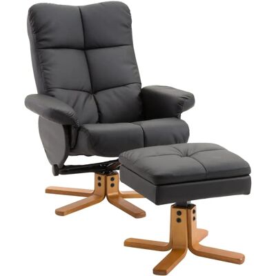 HOMCOM Relaxsessel mit Hocker und Stauraum - Schwarz HOMCOM Relaxsessel mit Hocker und Stauraum - Schwarz