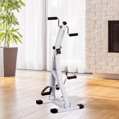 HOMCOM Weißes Senioren-Fitnessbike - Stabile Stahlkonstruktion, LCD-Display HOMCOM Weißes Senioren-Fitnessbike - Stabile Stahlkonstruktion, LCD-Display