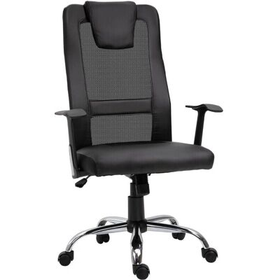 Vinsetto Bürostuhl Höhenverstellbar mit Wippfunktion und Armlehnen - Schwarz Vinsetto Bürostuhl Höhenverstellbar mit Wippfunktion und Armlehnen - Schwarz
