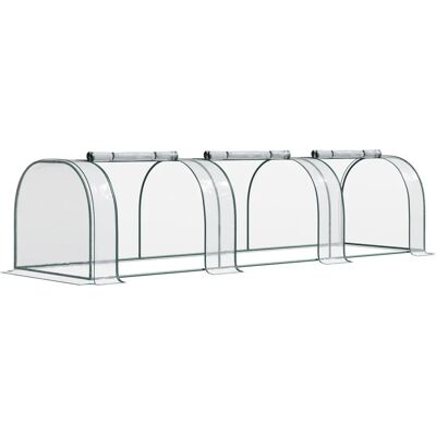 Outsunny Foliengewächshaus - 350 x 100 x 80 cm, Transparent, Stahlrahmen Outsunny Foliengewächshaus - 350 x 100 x 80 cm, Transparent, Stahlrahmen