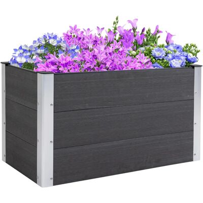 Jardinière résistante aux intempéries en WPC et aluminium - Gris - Publicité Jardinière résistante aux intempéries en WPC et aluminium - Gris - Publicité