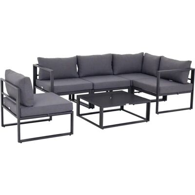 Outsunny - GS-AL-GR - 5 miejsc - Szkło aluminium - Zestaw ogrodowy Outsunny - GS-AL-GR - 5 miejsc - Szkło aluminium - Zestaw ogrodowy