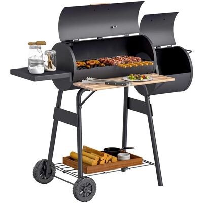 Outsunny Holzkohlegrill mit Schornstein - Mehrzweck BBQ Outsunny Holzkohlegrill mit Schornstein - Mehrzweck BBQ