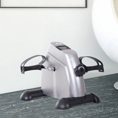 HOMCOM - Mini Bike Pedaltrainer - Silber - Gusseisen - Exercise Bike HOMCOM - Mini Bike Pedaltrainer - Silber - Gusseisen - Exercise Bike