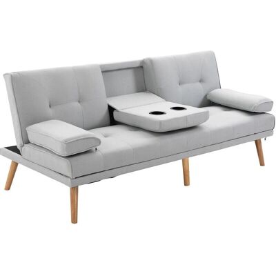 HOMCOM Divano Letto - Divano in lino regolabile per 3 HOMCOM Divano Letto - Divano in lino regolabile per 3
