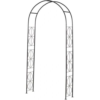 Outsunny Gartenbogen - 114x30x230cm Rostfreier schwarzer Metall für Kletterpflanzen & Dekoration Outsunny Gartenbogen - 114x30x230cm Rostfreier schwarzer Metall für Kletterpflanzen & Dekoration